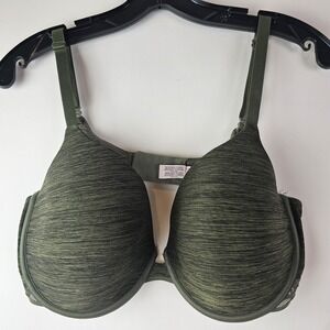 Victoria's Secret Uplift Semi‎ Demi Bra 38DD Green Underwire Comfort Everyday